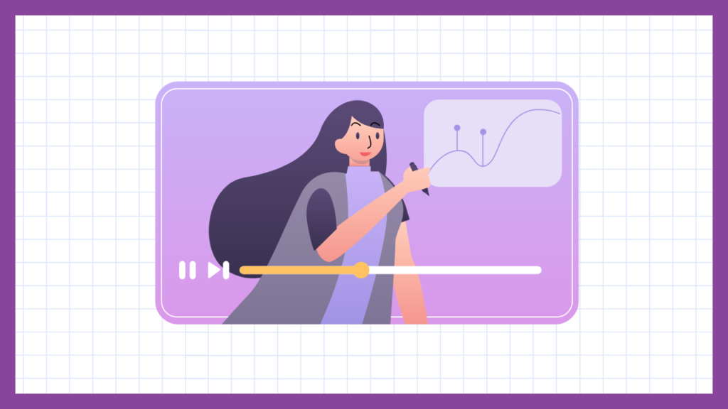 オンライン動画講座を視聴する画面のイラスト