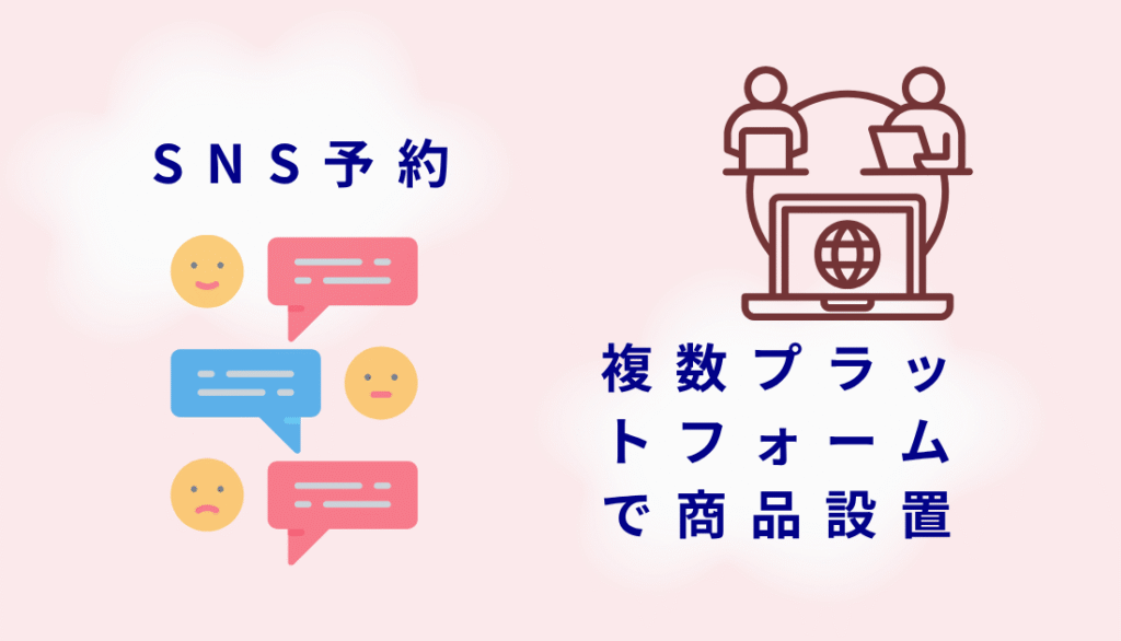 SNS予約投稿と　複数プラットフォームの商品